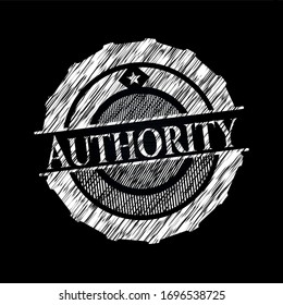 Authority on chalkboard. Vector Illustration. Detailed.
