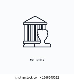 Authority outline icon. Simple linear element illustration. Isolated line Authority icon on white background. Thin stroke sign can be used for web, mobile and UI.