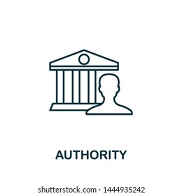 Authority Outline Icon. Thin Line Concept Element From Content Icons Collection. Creative Authority Icon For Mobile Apps And Web Usage.