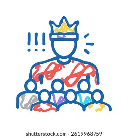 Gente de autoridad valora el Vector de dibujo de icono de doodle. Gente de autoridad valora el signo. Ilustración de símbolo aislado