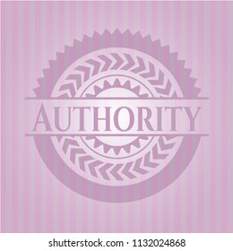Authority pink emblem. Retro