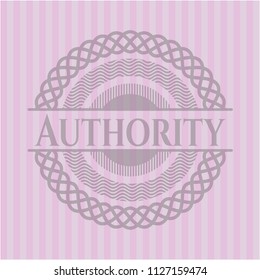 Authority pink emblem. Vintage.