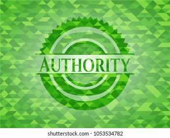 Authority realistic green mosaic emblem