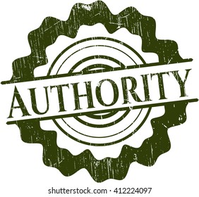 Authority rubber stamp with grunge texture