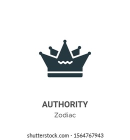 Authority vector icon on white background. Flat vector authority icon symbol sign from modern zodiac collection for mobile concept and web apps design.