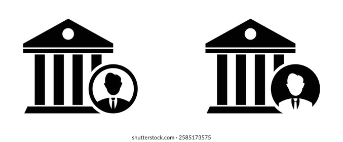 Authority vector icons set. Creative authority vector designs