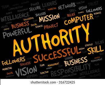 AUTHORITY word cloud, business concept