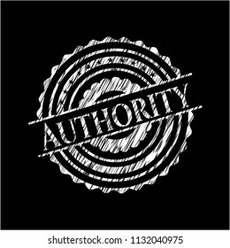 Authority written with chalkboard texture