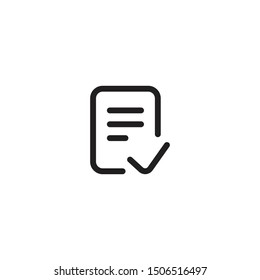 Authorization Approval Document Minimalistic Flat Line Outline Stroke Icon Pictogram Symbol. Compliance document icon. Approved process vector illustration on white isolated background.