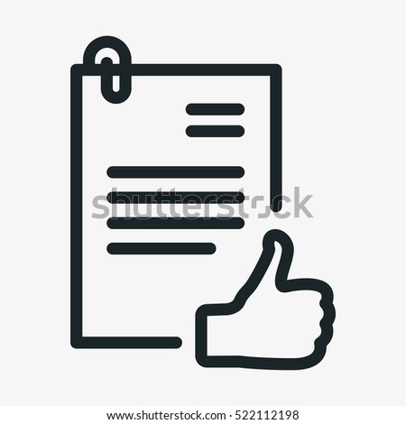 Authorization Approval Document Minimalistic Flat Line Outline Stroke Icon Pictogram Symbol