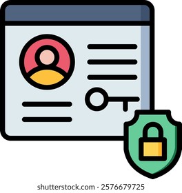 Authorization Icon Lineal Color Vector Illustration