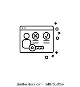 Authorization key password icon. Element of cyber security icon