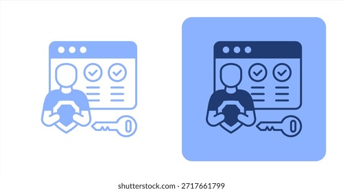 Ilustración mixta de color de dos tonos e icono de fondo contrastante