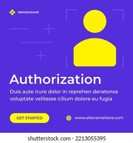 Authorization personal account login password approve access application social media post vector illustration. Internet member identity information form register privacy protection user interface