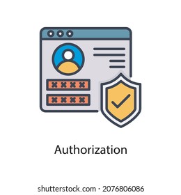 Authorization vector fill outline Icon Design illustration. Web And Mobile Application Symbol on White background EPS 10 File