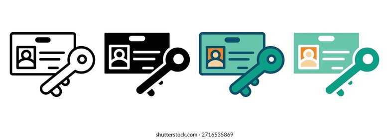 Icono de Web de autorización colección de estilos múltiples