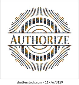 Authorize arabesque style badge. arabic decoration.