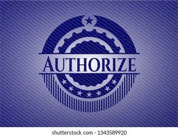 Authorize emblem with jean texture