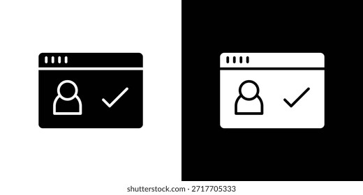 Icono de autorización de pictograma plano negro. Para gráficos y Diseño web.