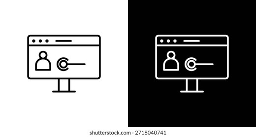 Ícone Autorizar. Ilustração em preto isolada para design gráfico e da Web.