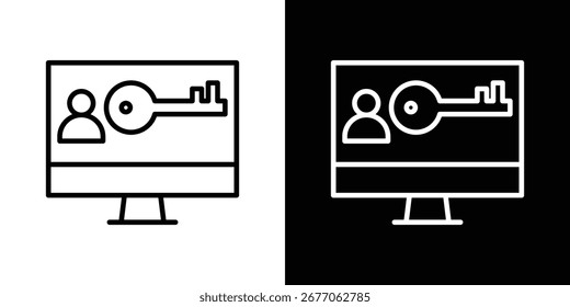 Authorize icon Black and White Vector Graphic