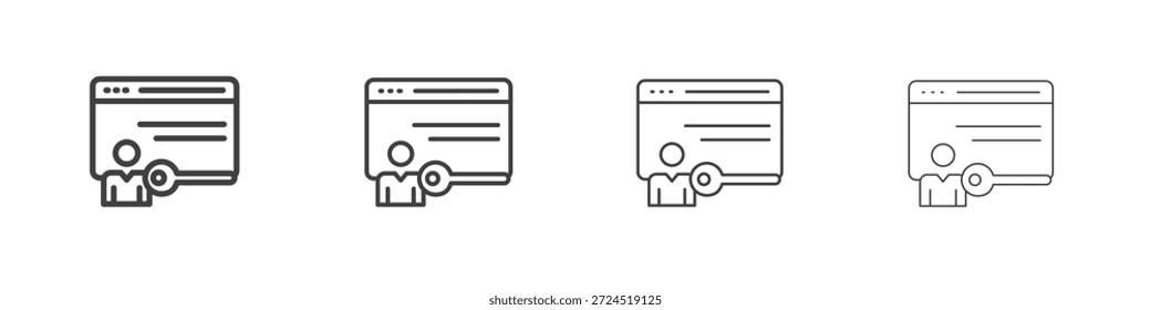 Autorisiertes Symbolkonzept Lineares Piktogramm. Einfache Elementgrafik.