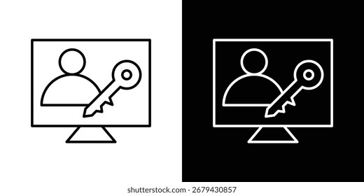 Authorize icon line for web, mobile and infographics.