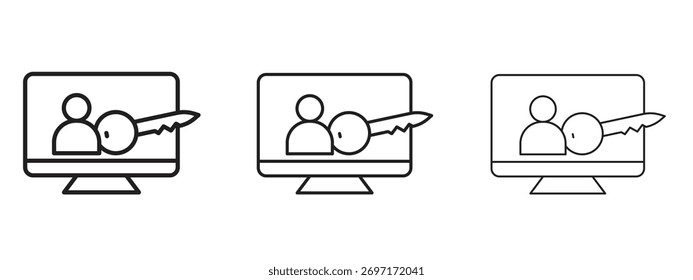 Autorizar ícone sinal de estilo linear para conceito móvel e web design.