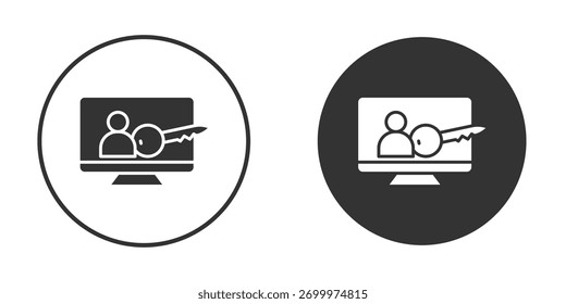 Autorizar modelo de ilustração de design de logotipo de ícone. Estilo sólido