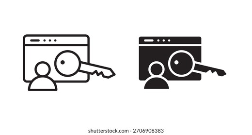 Icono de autorización, icono de estilo de contorno para Sitio web o App móvil, gráficos de Vector