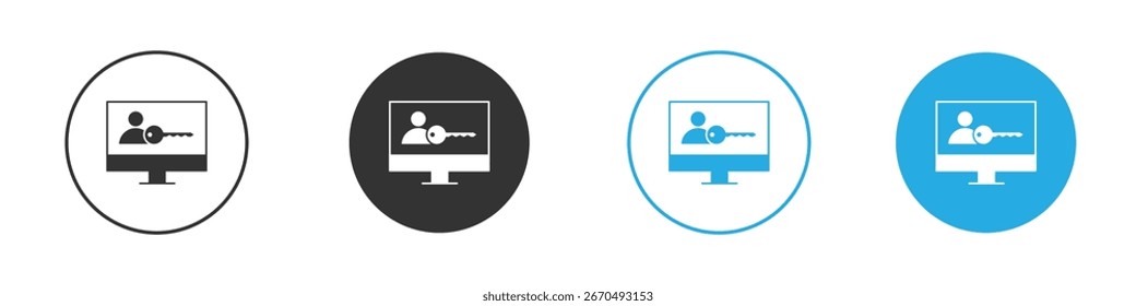 Authorize icon, simple flat style, illustration, logo sign symbol pictogram template, for ui or ux.