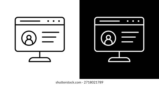 Icono de autorización en estilo de línea de trazo de moda. Conjunto de Vector de icono de Sitio web.