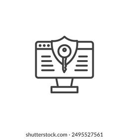 Authorize outlined icon isolated on white background