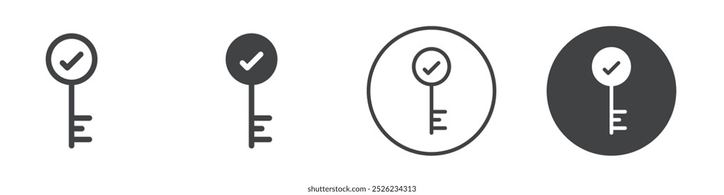 Ícone de Acesso Autorizado Logotipo simples de contorno de vetor