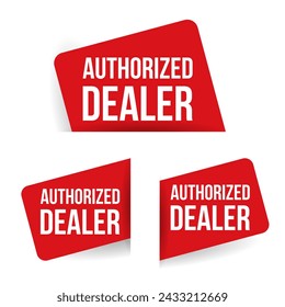 Authorized dealer badge in red wobbler shape with. Verified seller