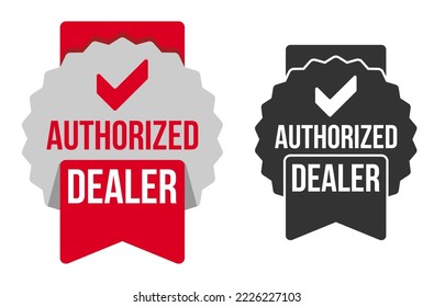 Authorized seller badge for verified dealer Stock Vector