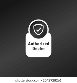 Vector de la etiqueta del distribuidor autorizado aislado. Mejor etiqueta de distribuidor autorizado para el elemento de diseño de servicio. Vector autorizado del logotipo del distribuidor para el diseño confiable del servicio.