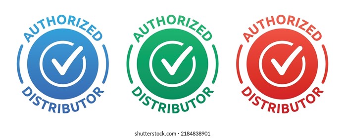 Authorized Distributor Sticker Label Business Sign Stock Vector