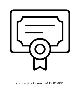 Authorized document, paper with badge depicting concept icon of certificate