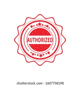 Authorized grunge retro red isolated stamp