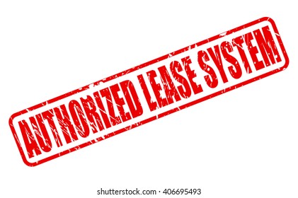 AUTHORIZED LEASE SYSTEM red stamp text on white