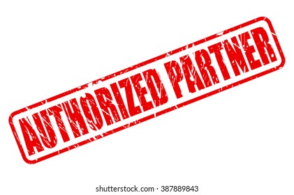 AUTHORIZED PARTNER RED STAMP TEXT ON WHITE