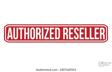 Authorized reseller Red Rubber Stamp vector design.