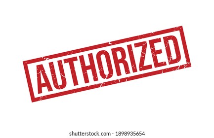 Authorized Rubber Stamp. Red Authorized Rubber Grunge Stamp Seal Vector Illustration