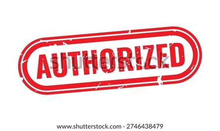 Authorized Seal: A bold red AUTHORIZED seal, symbolizing official permission and authentication, suitable for various applications.