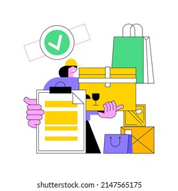 Authorized seller abstract concept vector illustration. Authorized retailer, official seller, manufacturer license, contracted brand representative, commercial partnership abstract metaphor.