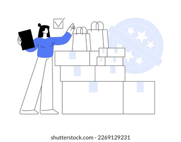 Authorized seller abstract concept vector illustration. Authorized retailer, official seller, manufacturer license, contracted brand representative, commercial partnership abstract metaphor.