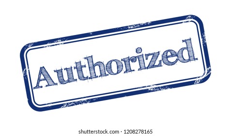Authorized square grungy stamp Vector illustration