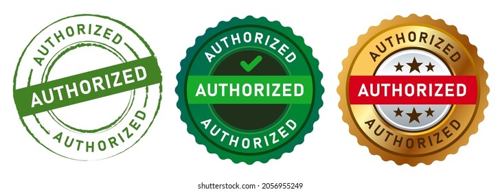 authorized stamp logo sign sticker watermark permit by the author in green and gold design graphic 