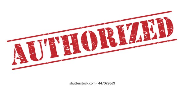 authorized vector stamp on white background